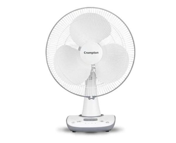 Crompton Wave Star 400MM High Speed Table Fan | High Air Delivery| Smooth Oscillation |2 Year Warranty | Cool Grey
