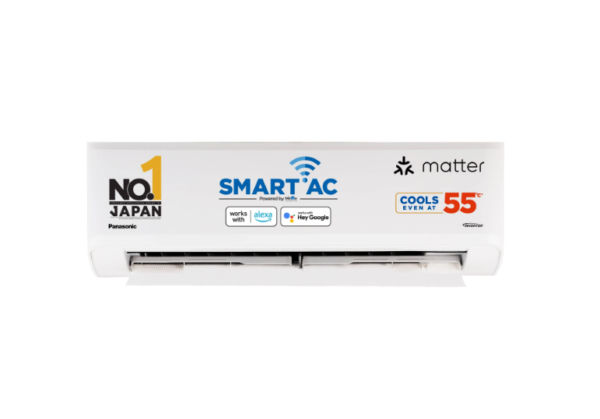 Panasonic 1.0 Ton 5 Star Premium Wi-Fi Inverter Smart Split AC(India 1st Matter Enabled RAC, Higher Airflow, 55 Deg. C Operation, Copper Condenser,