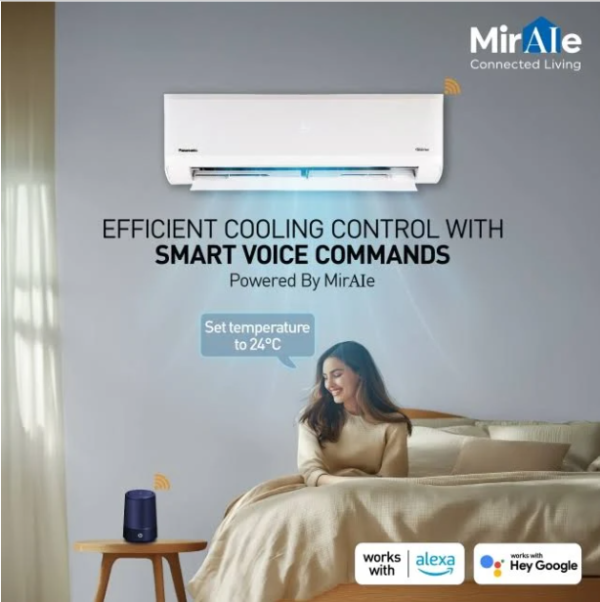 Panasonic 1.0 Ton 5 Star Premium Wi-Fi Inverter Smart Split AC(India 1st Matter Enabled RAC, Higher Airflow, 55 Deg. C Operation, Copper Condenser, - Image 2