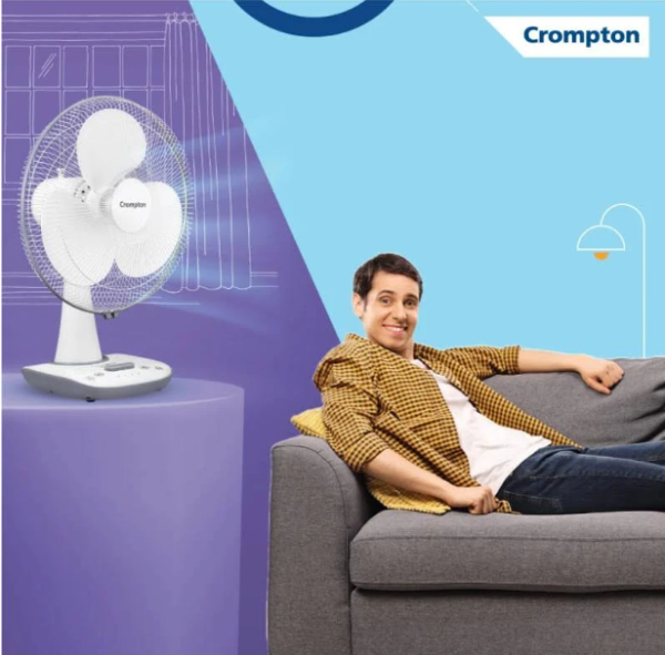 Crompton Wave Star 400MM High Speed Table Fan | High Air Delivery| Smooth Oscillation |2 Year Warranty | Cool Grey - Image 3
