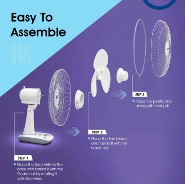 Crompton Wave Star 400MM High Speed Table Fan | High Air Delivery| Smooth Oscillation |2 Year Warranty | Cool Grey - Image 4