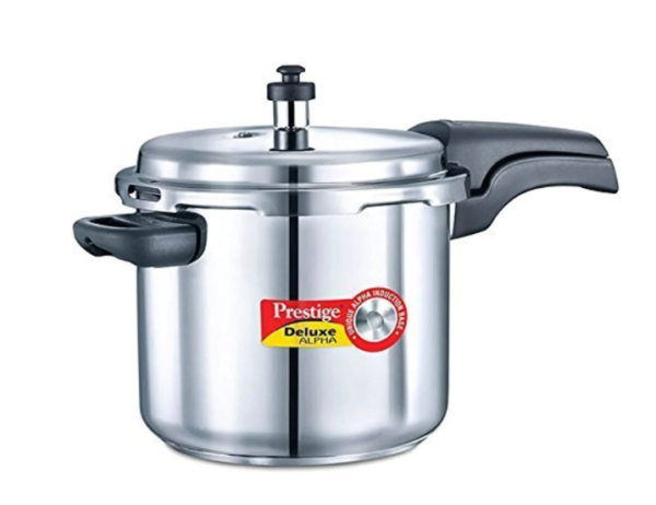 Prestige Deluxe Alpha Stainless Steel Pressure Cooker, 5.5 Litres