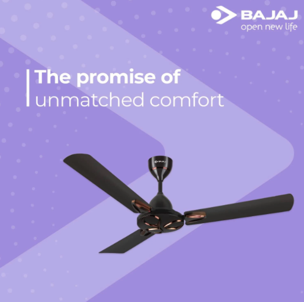 Bajaj Novella 1200MM Ceiling Fan for Home | Anti-Viral & Anti-Bacterial Coating | High Air Delivery | 2-Yrs Warranty 【Elegant Brown】 - Image 4