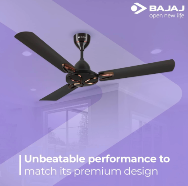 Bajaj Novella 1200MM Ceiling Fan for Home | Anti-Viral & Anti-Bacterial Coating | High Air Delivery | 2-Yrs Warranty 【Elegant Brown】