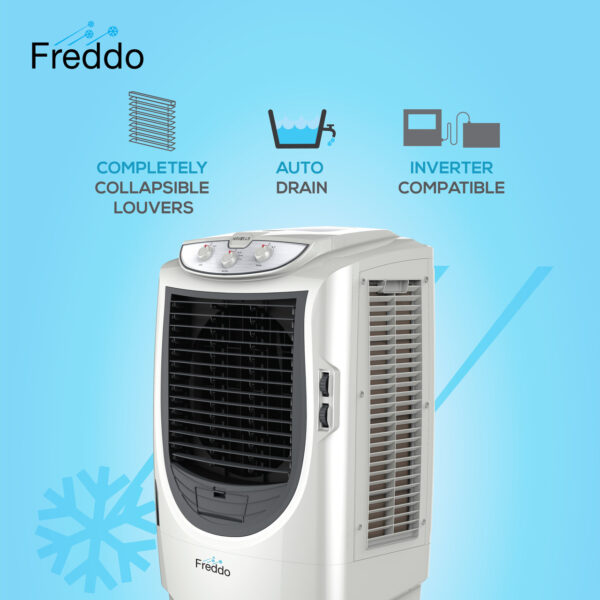HAVELLS 70 L Desert Air Cooler with 3-side Honeycomb Cooling Pads  (White, Grey, Freddo) - Image 3