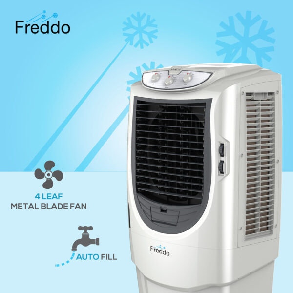 HAVELLS 70 L Desert Air Cooler with 3-side Honeycomb Cooling Pads  (White, Grey, Freddo) - Image 4