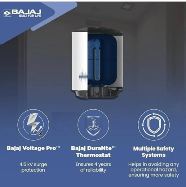 Bajaj 15 L Storage Water Geyser Shield Series New Shakti, White - Image 2