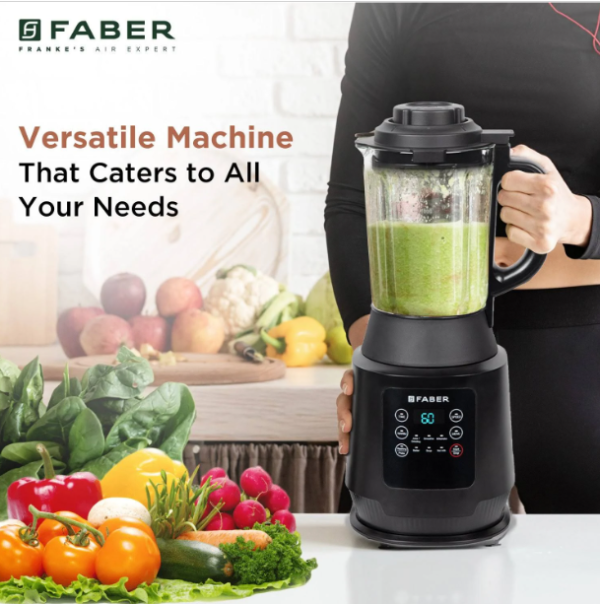 Faber 800W Mixer Grinder with 8 Speed Control & Digital Display With Touch Control | 2 in 1 Matte Black Power Blender | POWER BLENDER FPB1800W BK - Image 2