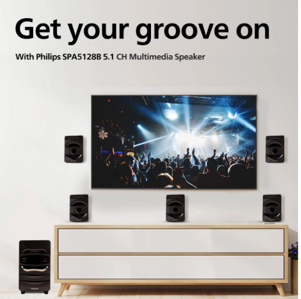 Philips SPA5128B 5.1 CH 40W Bluetooth Multimedia Speakers - Image 2
