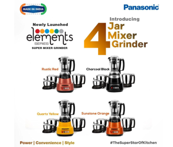 Panasonic MX-AV-425CB 600w Juicer Mixer Grinder (Charcoal Black) - Image 2
