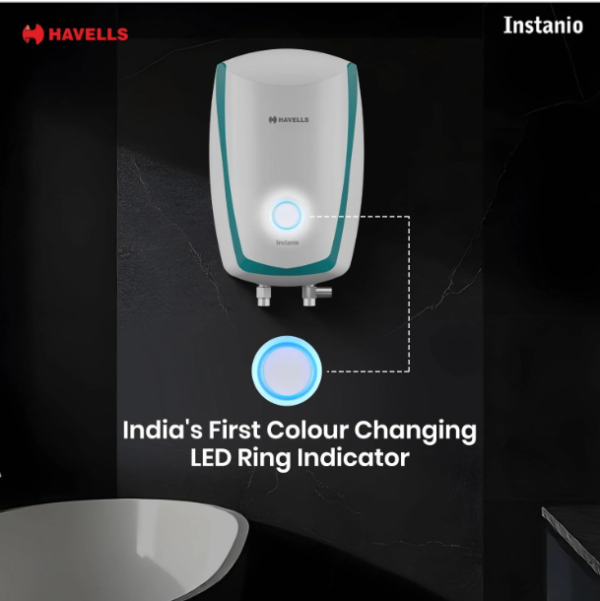Havells Instanio 3 L Instant Water Geyser, White Blue - Image 4
