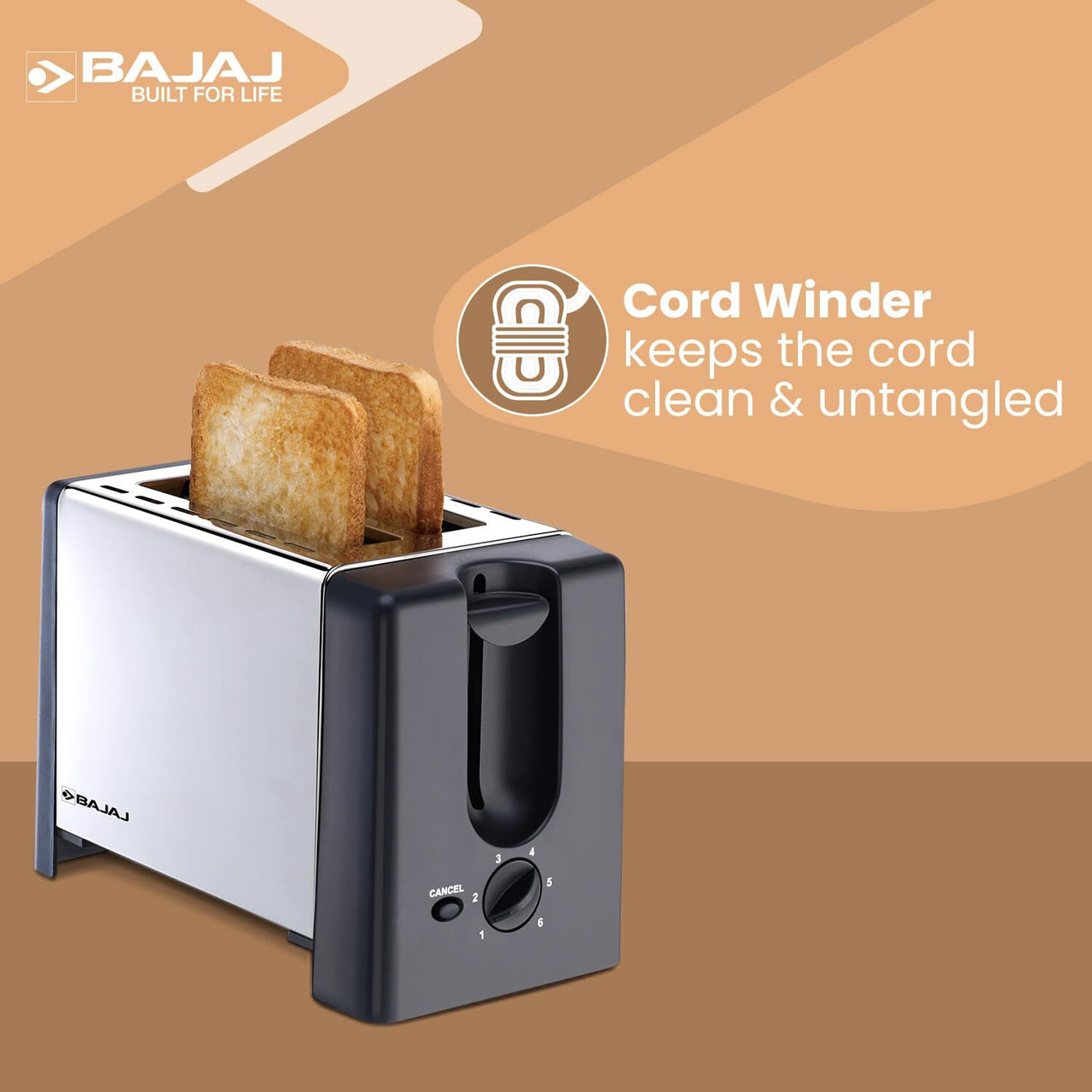 BAJAJ ATX 3 750 W Pop Up Toaster  (Silver and black) - Image 3