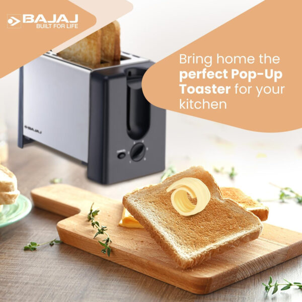 BAJAJ ATX 3 750 W Pop Up Toaster  (Silver and black) - Image 4