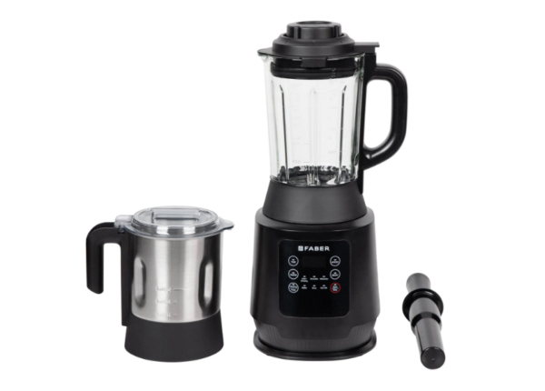 Faber 800W Mixer Grinder with 8 Speed Control & Digital Display With Touch Control | 2 in 1 Matte Black Power Blender | POWER BLENDER FPB1800W BK