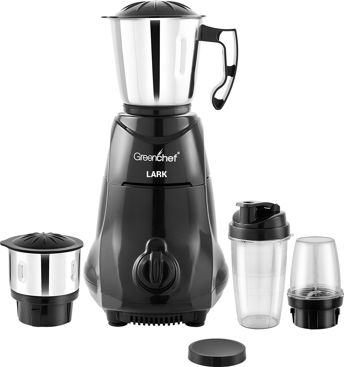 Greenchef Lark 550 W Juicer Mixer Grinder (Lark 550 Watts | 4 Jars | Black)