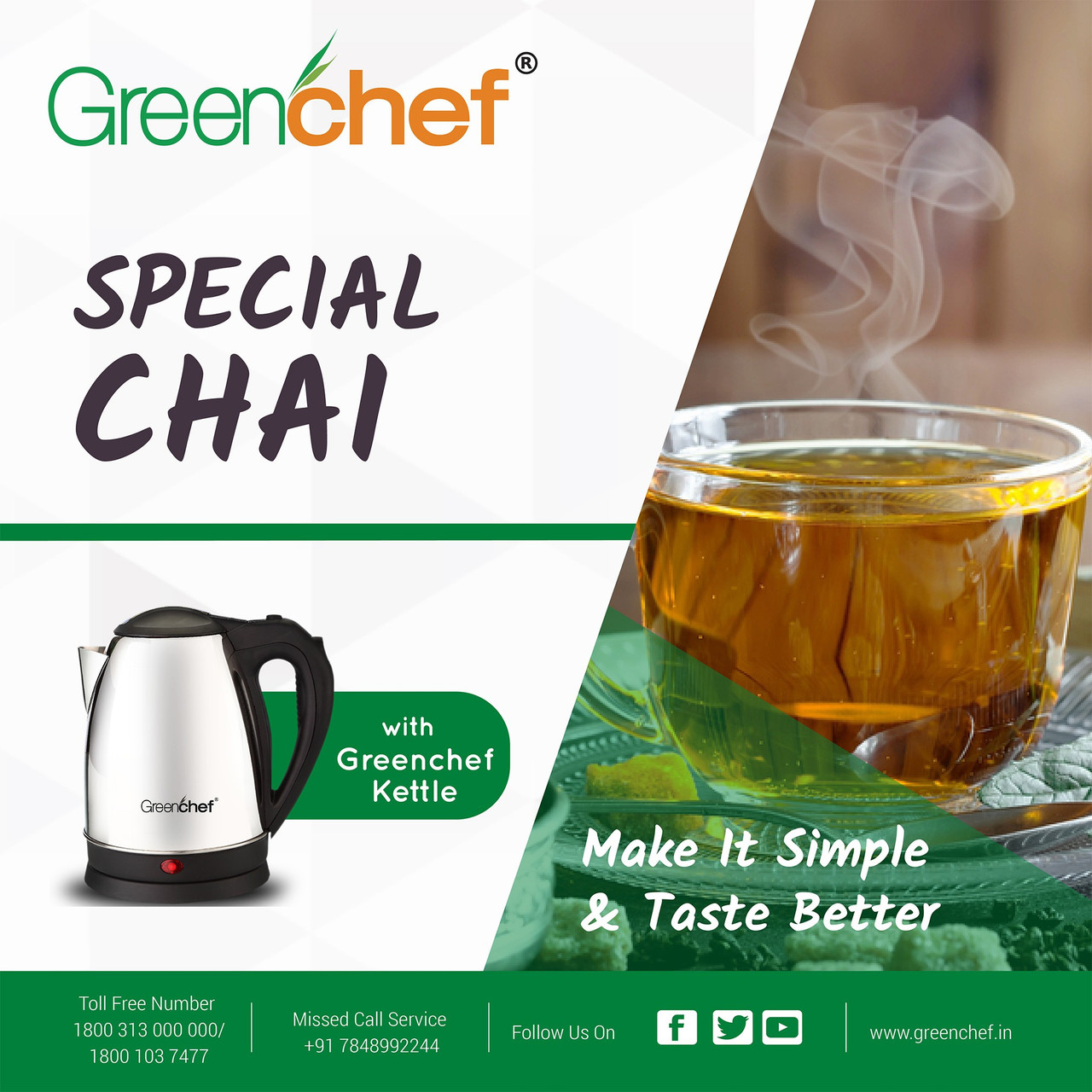 Greenchef SS ELECTRIC KETTLE Electric Kettle (1.5 L, SILVER & BLACK) - Image 4