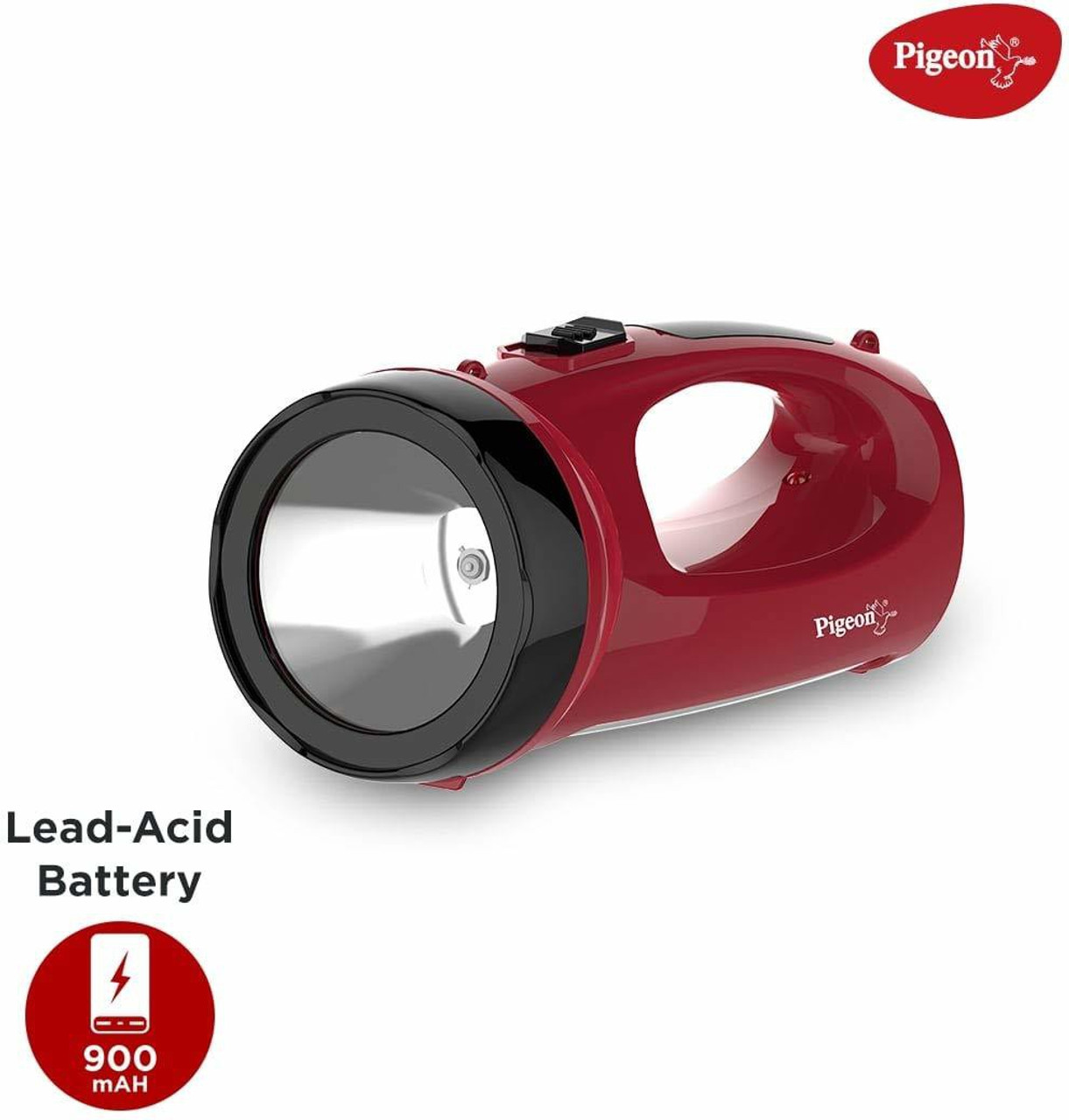 Pigeon Rigel 2 in 1 Desk and torch Emergency LED Lamp 4 hrs Lantern Emergency Light (Red)