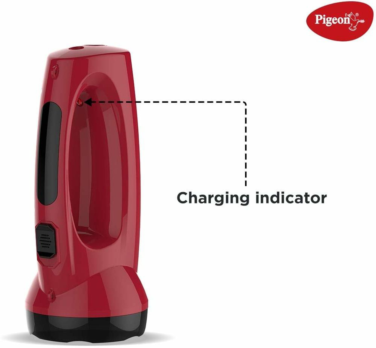 Pigeon Rigel 2 in 1 Desk and torch Emergency LED Lamp 4 hrs Lantern Emergency Light (Red) - Image 3